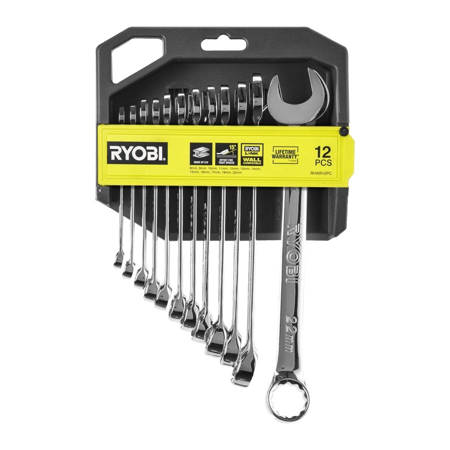 RYOBİ RHWR12PC 12 Parça Kombine Anahtar Seti (8-22Mm)