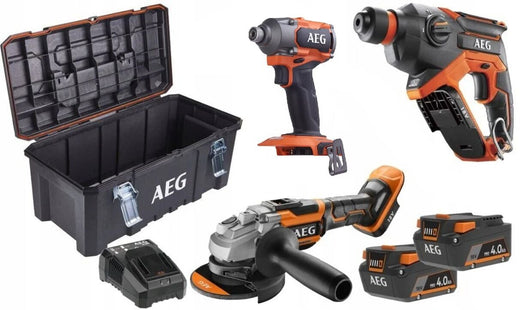 AEG BSS 18C3B3 + BBH18C + BEWS 18-125BL + L1840S AKÜ 4.0 AH + AL18G Şarj Cihazı