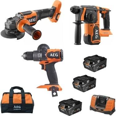 AEG 3'LÜ COMBO SET - ÇANTALI AKÜLÜ AVUÇ TAŞLAMA