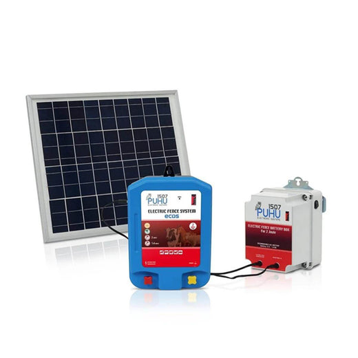 Puhu Ecos Güneş Enerjili Elektrikli Çit Cihazı (2 Joule) (20W Panel + 12V/14Ah Jel Akü)