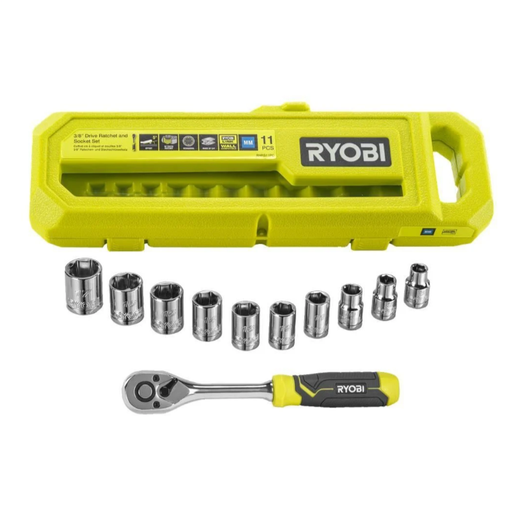 RYOBİ RHRS11PC Cırcırlı Lokma Seti 3/8 11 parça