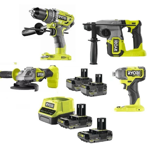 Ryobi Dörtlü Akülü Montaj Seti (RSDS18X - RID18X - RAG18X - R18pd7- 2x 2.0 Ah - 2 x 4.0 Ah)